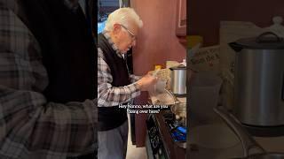 Nonno cooks too! Morning breakfast with Nonno Pasquale