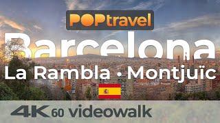 Walking in BARCELONA / Spain - La Rambla to Montjuïc - 4K 60fps (UHD)