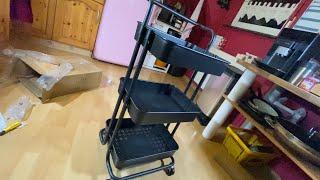 alvorog Rolling Utility Cart Storage Shelves Multifunction Storage Trolley unboxing and instructions