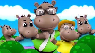 Nilpferd Finger Familie | Finger Familienlied | Kinderreime | Hippo Finger Family | Songs For Kids