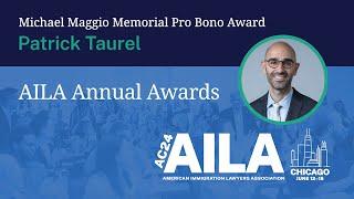 Patrick Taurel Accepts 2024 Michael Maggio Memorial Pro Bono Award