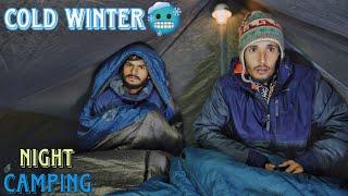 Winter Night Camping In Cold Weather | Extreme Weather Camping | Winter Camping in India