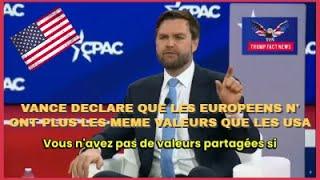 V.RUSSIE - VANCE EXPLIQUE QUE L EUROPE N'A PLUS LES MEMES VALEURS QUE LES USA.....
