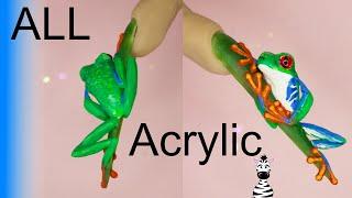 AMAZING Red Eyed Tree Frog Nail Art | ALL ACRYLIC