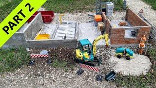 Build a cowshed farm. RC scale models, Yanmar B37V, MAN TGS, Swiss Crane - Part2