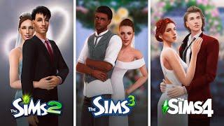 Свадебная церемония в The Sims / Сравнение 3 частей