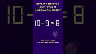 Can You FIX the Equation by Moving One Stick ONLY| #shorts #ytshorts #quiz #quiztime