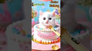 JANINE BIRTHDAY | HAPPY BIRTHDAY SONG WITH NAMES | Adorable Cute Cat   #happybirthday #birthday