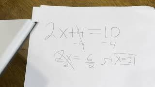 Solve 2x + 4 = 10 || Superpowered College Algebra 1 || Section 1 || Example 1