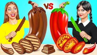 Real Food vs Chocolate Food Challenge | Crazy Ideas To Cook by Choco DO