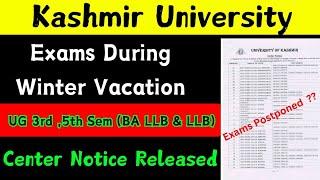 Kashmir University Exams During Winter Vacation (UG 3rd,5th Sem Exams Postponed Or Not