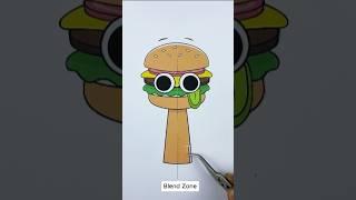 Sprunki Oc Mr. Burger Paper Craft Transformation Idea #trending #shortsfeed #craft