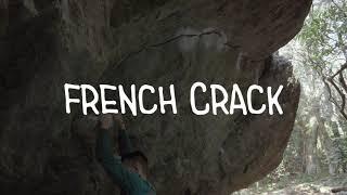 French Crack V7: The Easiest Weakest Way - Grandmother Mountain Bouldering - Boone