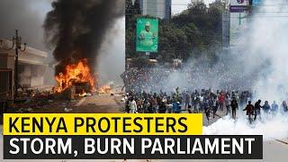 Kenya is burning. Protesters storm and burn the Kenyan Parliament