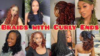 30 Ghana Knotless Box Braids with Curls ideas | 30 Braids with Curls that are Immediate Stunners