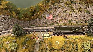 Railfanning Horseshoe Curve - O Gauge Model Train Layout - ASMR