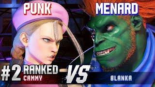 SF6 ▰ PUNK (#2 Ranked Cammy) vs MENARD (Blanka) ▰ High Level Gameplay