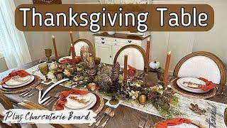 BEAUTIFUL BUDGET FRIENDLY THANKSGIVING TABLESCAPE IDEA +  TURKEY CHARCUTERIE BOARD | FALL TABLE