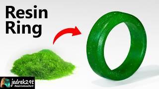 Making RING from artificial GRASS / Epoxy Resin Art