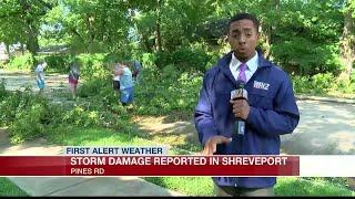 Storm damage reported on Pines Rd. in Shreveport