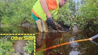 Completely Unclogging 36 Inch Plastic Pipe Plugged And Backing Up Stinky Water Flooding Over Road