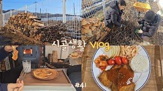 sub) Korean Countryside life making soy milk and hotteok, picking up branches, making pork cutlet