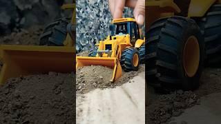JCB in Action | Bulldozer loading soil into a TATA Truck | Excavator scale model miniature #machine