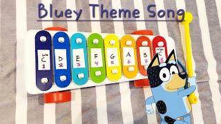 Bluey theme song on a kids toy xylophone