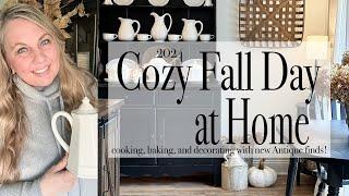 Cozy Fall Day at Home | Cooking, Baking and Decorating with Antique Finds!