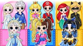 Couple Switch Up: Elsa, Peach, Wednesday & Sonic Become Parents | DIY Paper Dolls Fashion