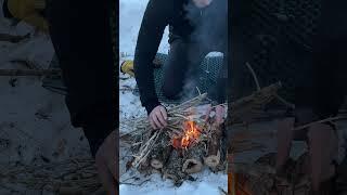 Camping in a hot tent