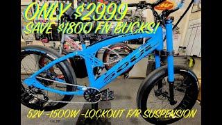 The Amazing $2999 52V 1500W SOUL FAST Full Suspension "CUDA E Bike