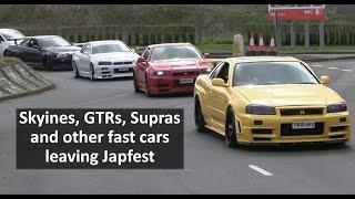 Skylines, GTRs, Supras and other fast cars leaving Japfest, Silverstone 2024