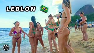 The BRAZILIAN CARNIVAL ATMOSPHERE at LEBLON BEACH  RIO DE JANEIRO | 2024 【4K UHD】