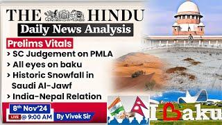 The Hindu Newspaper Analysis | 8th Nov 2024 | UPSC Current Affairs 2024 | Daily Current Affairs