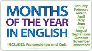 Months in English | Learn English Vocabulary | Basic English | Months Pronunciation & Quiz