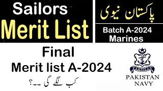 pak navy sailors final merit list 2024 - pak navy marines A-24 final merit list 2024 update