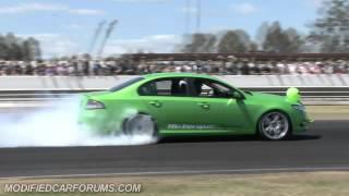 XR6 Turbo powerskid at Queensland Powercruise 2012