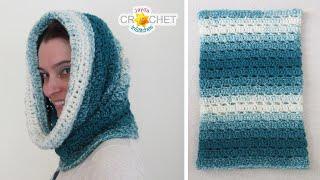 Brick Stitch Cowl Scarf using Scarfie by Lion Brand - Crochet Pattern & Tutorial - Snood, Scoodie