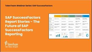 SAP SuccessFactors Report Stories - The Future of SAP SuccessFactors Reporting