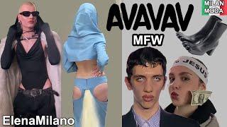 AVAVAV Viral Runway, guests, outfits, Street Style Milan fashion week  2024 #italy #milan #mfw