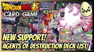 Dragon Ball Super Card Game: New Support! Agents of Destruction Deck List!