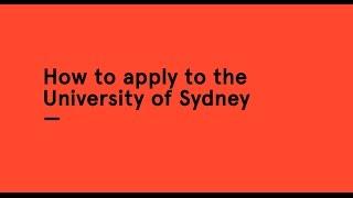 How to apply to the University of Sydney