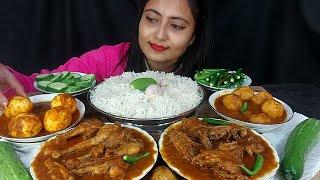 Bangali Asmr Eating Butter Chicken Masala+Egg Kosha+DumPotato+Green Chilli +Salad Eatingshow*Mukbang