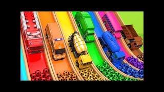 Learn Colors with 7 Street Vehicles and Surprise Soccer Ball Flying Toy Cars Pretend Play for kids