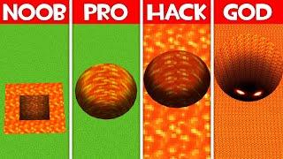 Minecraft Battle: LAVA PIT BUILD CHALLENGE - NOOB vs PRO vs HACKER vs GOD in Minecraft!