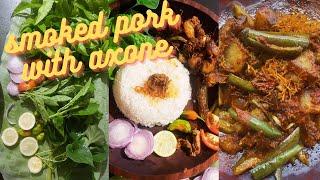 Favourite dish of Nagas | Northeast | smoked pork with axone | dry king chillies