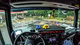 ASMR  POV Truck Driving Scania R500 | Germany Bad Weather To Drive | 4k HD |