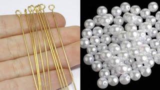 How To Make Simple And Beautiful Pearl Earrings At Home | DIY | Pearls Jewelry Making | uppunutihome