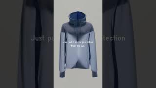 A UNIQLO Masterpiece AIRism Jaket Mesh Hoodie Proteksi Sinar UV Lengan Panjang